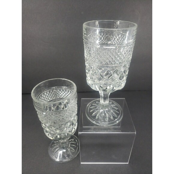 Vintage Anchor Hocking Wexford Glass Wine Water Goblet Set of Two Classic - Picture 1 of 15